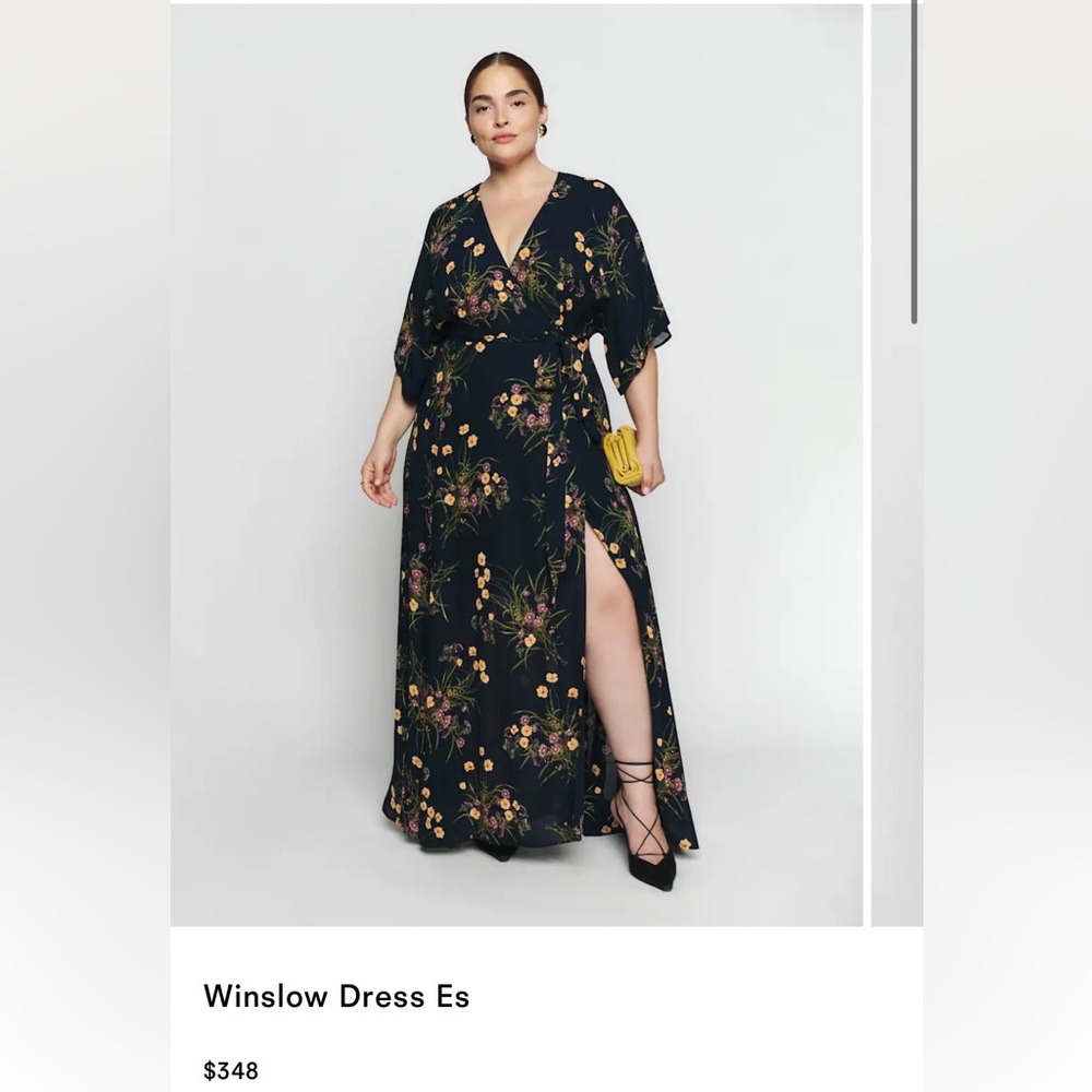 Reformation Winslow Maxi Dress - Dark Navy with Floral Print